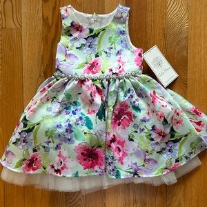 Beautiful floral girls tulle fancy dress